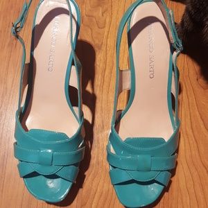Franco Sarto Teal Wedges